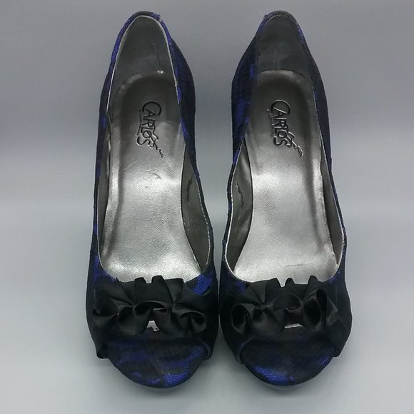 Carlos Santana Prestige Satin Ruffle Lace Pumps - Picture 2 of 15